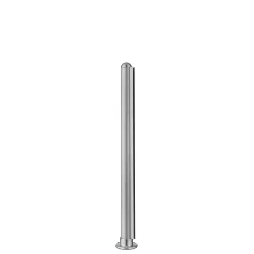 24-inch Tall Divider Post 1/4" 24 Inches Flange End Dome 304-Grade Satin Stainless Steel