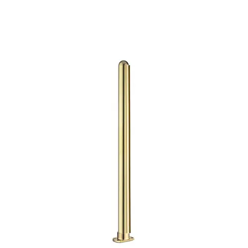 24-inch Tall Divider Post 1/4" 24 Inches Cut Flange End Dome Polished Brass