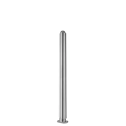 24-inch Tall Divider Post 1/4" 24 Inches Cut Flange Center Dome 304-Grade Polished Stainless Steel