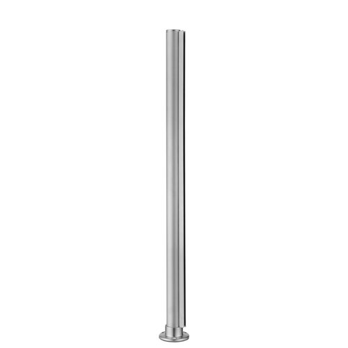 30-inch Tall Divider Post 1/4" 30 Inches Flange End Flat 304-Grade Satin Stainless Steel