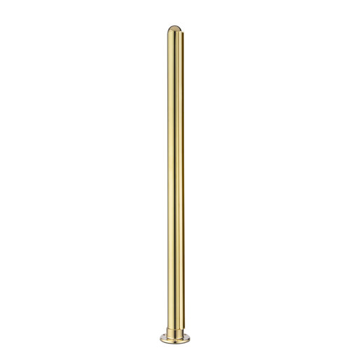 30-inch Tall Divider Post 1/4" 30 Inches Flange End Dome Polished Brass