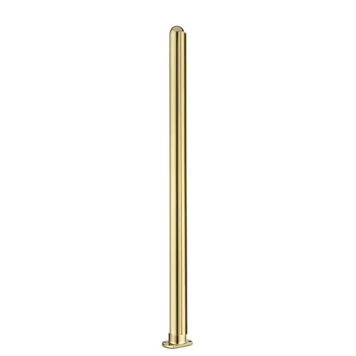 30-inch Tall Divider Post 1/4" 30 Inches Cut Flange End Dome Polished Brass