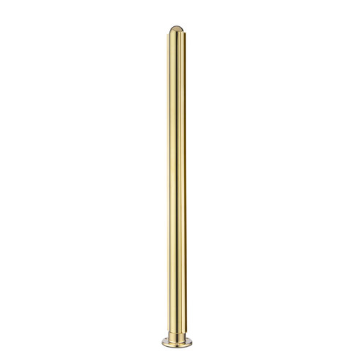 30-inch Tall Divider Post 1/4" 30 Inches Flange Center Dome Polished Brass