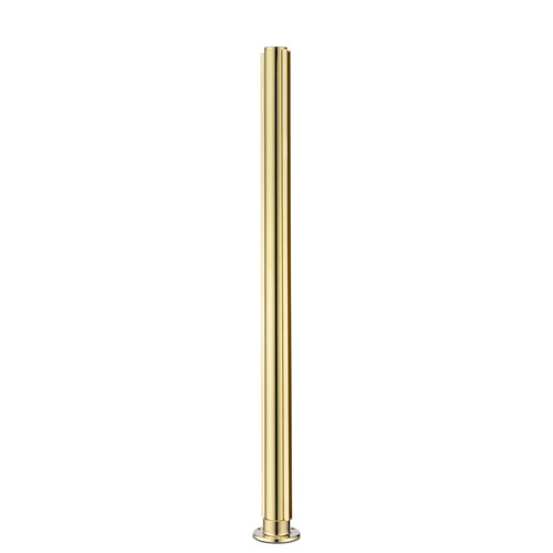 30-inch Tall Divider Post 1/4" 30 Inches Flange Center Flat Polished Brass