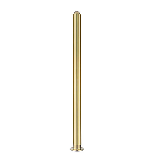 Lavi 00-PR55/L 30-inch Tall Divider Post 1/4" 30 Inches Flange Corner Dome Polished Brass