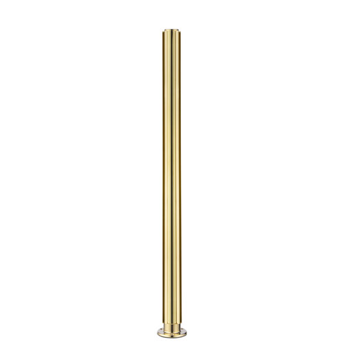 30-inch Tall Divider Post 1/4" 30 Inches Flange Corner Flat Polished Brass