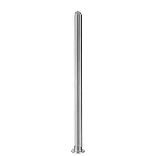 30-inch Tall Divider Post 1/4" 30 Inches Flange End Dome 304-Grade Polished Stainless Steel