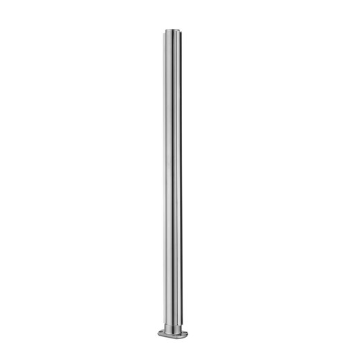 30-inch Tall Divider Post 1/4" 30 Inches Cut Flange Center Flat 304-Grade Polished Stainless Steel