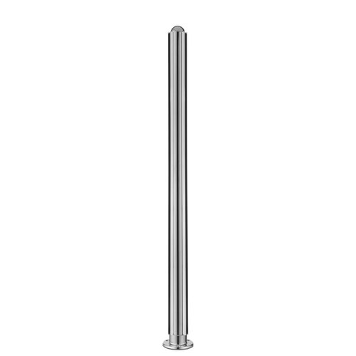 30-inch Tall Divider Post 1/4" 30 Inches Flange Corner Dome 304-Grade Polished Stainless Steel