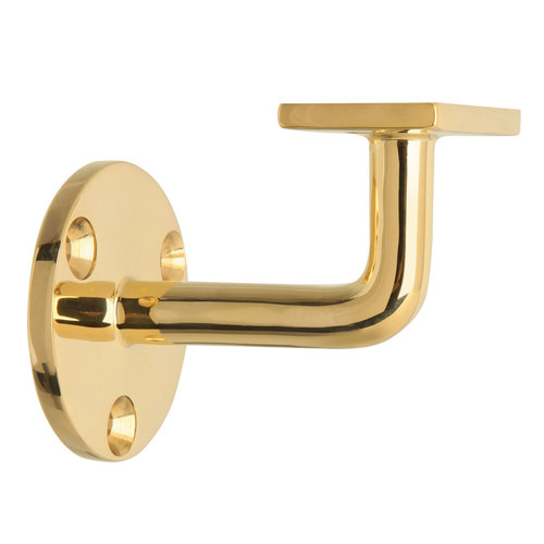 Lavi 00-310 Flat Brass Handrail Bracket Flat Polished Brass