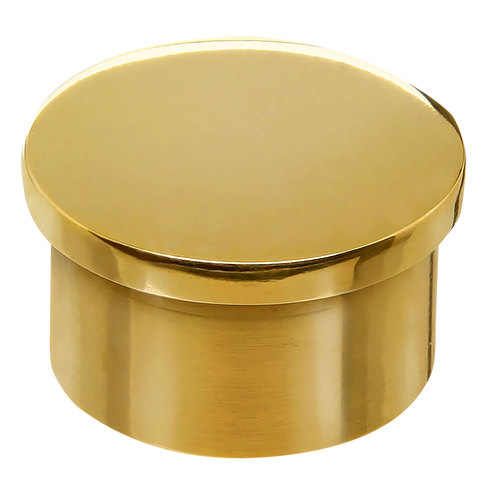 Flush End Cap for 1-inch Tubing .050" 1" Polished Brass