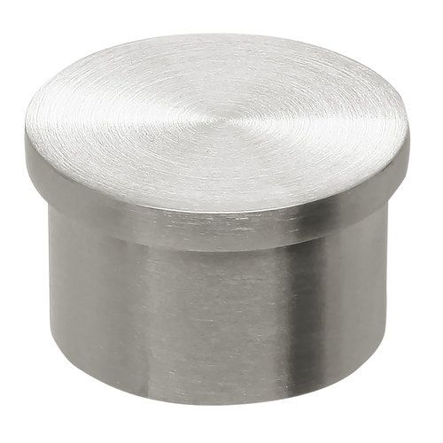 Flush End Cap for 1-inch Tubing .050" 1" 304-Grade Satin Stainless Steel
