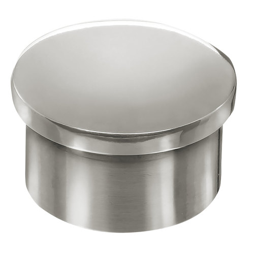 Flush End Cap for 1-inch Tubing .050" 1" 304-Grade Polished Stainless Steel