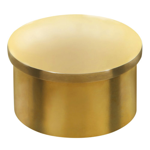 Flush End Cap for 1.5-inch Round Handrail Tubing .050" 1.5" Polished Brass
