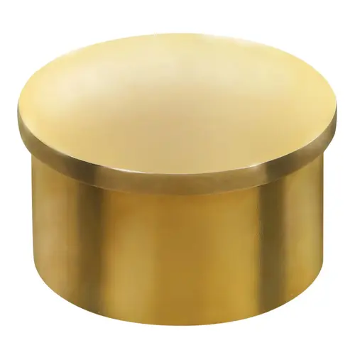 Flush End Cap for 1.5-inch Round Handrail Tubing .050" 1.5" Polished Brass