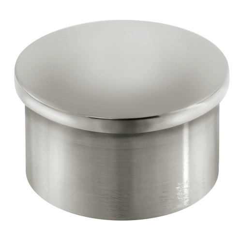 Flush End Cap for 1.5-inch Round Handrail Tubing .060" 1.5" 316-Grade Polished Stainless Steel