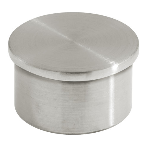 Flush End Cap for 1.5-inch Round Handrail Tubing .060" 1.5" 316-Grade Satin Stainless Steel