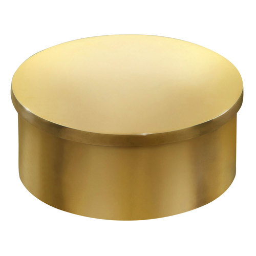 Flush End Cap Railing Component for 2-inch Tubing .050" 2" Polished Brass