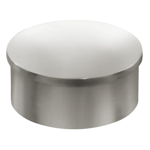 Flush End Cap Railing Component for 2-inch Tubing .050" 2" 304-Grade Polished Stainless Steel