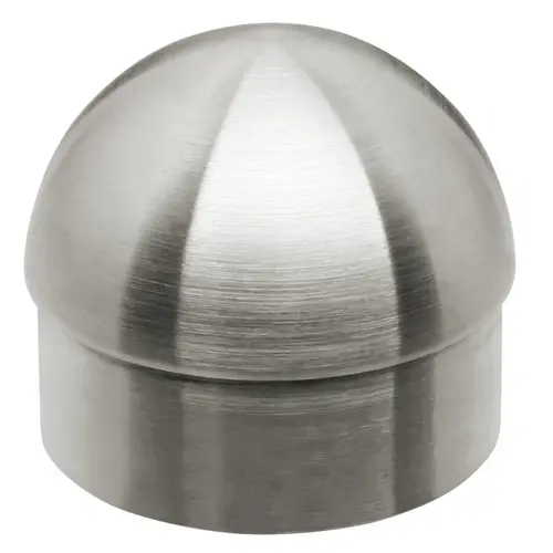 Rounded End Cap Railing Component for 2-inch Handrail .050" 2" 304-Grade Satin Stainless Steel