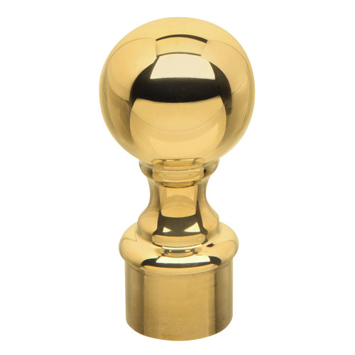 Lavi 00-604/1 Ball Finial for 1-inch Brass Tubing .050" 1" Polished Brass