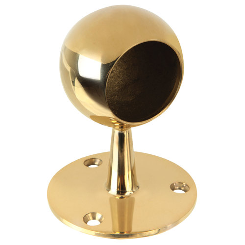 Brass Ball End Post for Short Wall Railing 1.5" Polished Brass