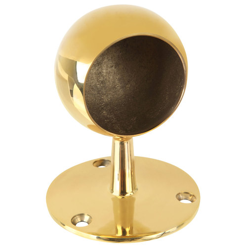 Ball End Post for Brass Tubing 2" Polished Brass