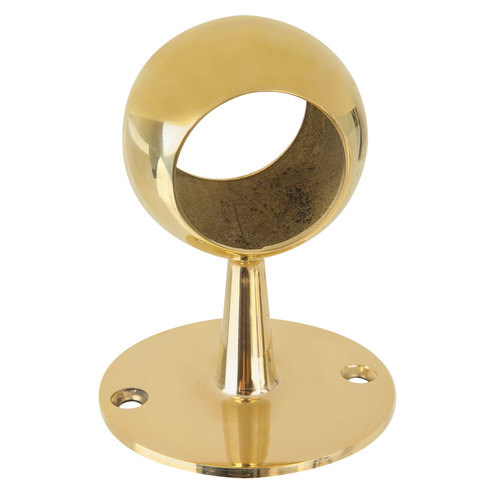 Brass Ball Center Post for Short Wall Railing 1.5" Polished Brass