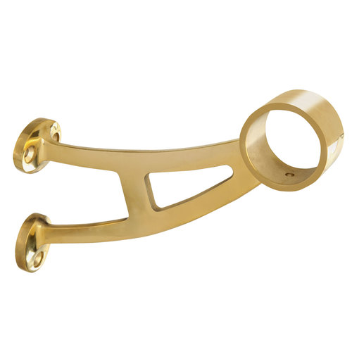 Lavi 00-402/1H Bar Mounted Footrail Bracket for 1.5-inch Tubing 1.5" Polished Brass