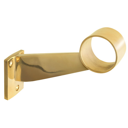 Contemporary Footrail Bracket for 2-inch Tubing 2" Polished Brass