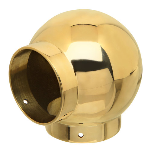 Ball Fitting for 2-Inch Railing Tube 2" Polished Brass