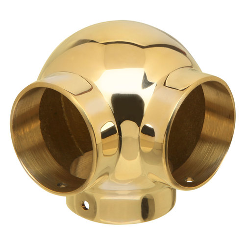 Ball Side Outlet Fitting for Railing Systems 1.5" Polished Brass