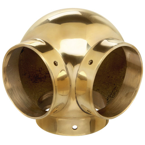 Ball Railing Component for 2-Inch Tubing 2" Polished Brass