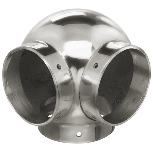 Ball Railing Component for 2-Inch Tubing 2" 304-Grade Polished Stainless Steel