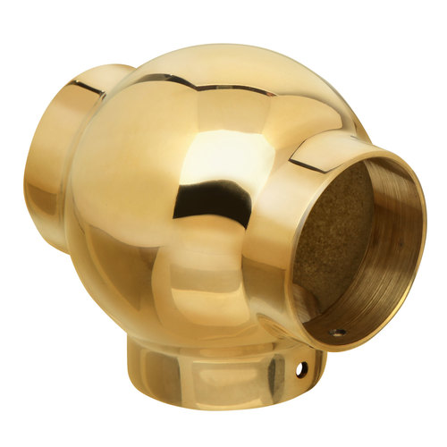 Ball Tee Railing Component for Brass Handrail 1.5" Polished Brass