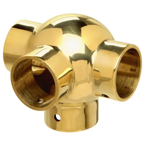 Ball Side Outlet Tee 1-Inch Brass Tubing 1" Polished Brass