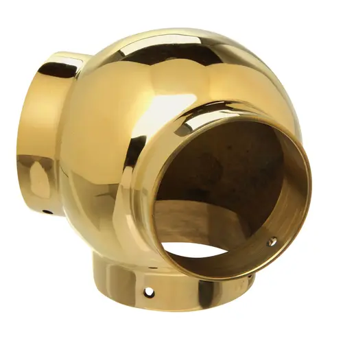 Ball Fitting for Railing Systems for 2-Inch Tubing 2" Polished Brass