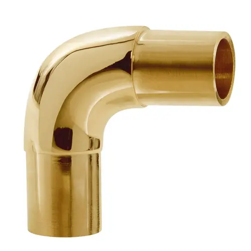 90 Degree Flush Radius Elbow Connector Polished Brass Finish
