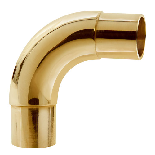 90 Flush Radius Elbow Railing Fitting for 1.5-Inch Tubing .050" 1.5" Polished Brass