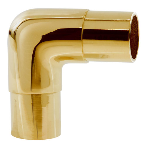 90 degree Flush Elbow Component for Railing Systems .050" 1.5" Polished Brass