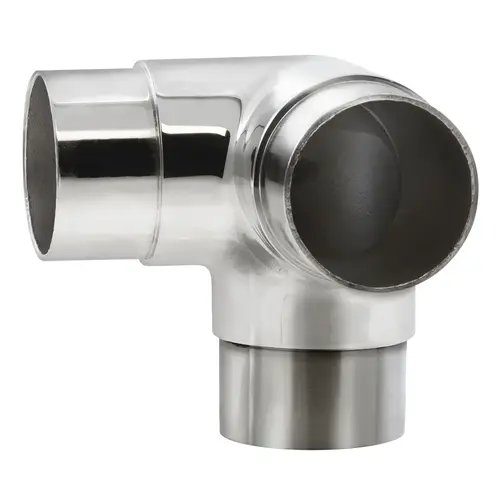 90 degree Flush "T" Component for Architectural Railing Systems .060" 2" 316-Grade Polished Stainless Steel