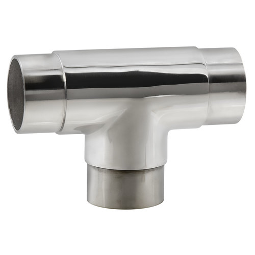 180 degree Flush "T" Elbow Railing Component for Bar Railing .060" 2" 316-Grade Polished Stainless Steel