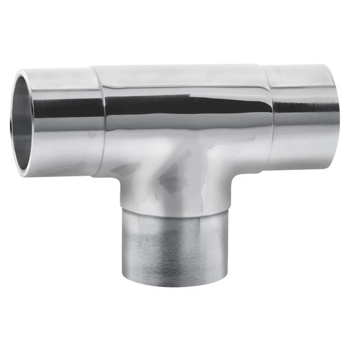 180 degree Flush "T" Elbow Railing Component for Bar Railing .050" 2" 304-Grade Polished Stainless Steel