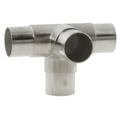 90 degree "X" Elbow Railing Fitting for 1.5-Inch Tubing .050" 1.5" 304-Grade Satin Stainless Steel