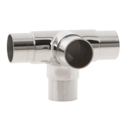 90 degree "X" Elbow Railing Fitting for 1.5-Inch Tubing .060" 1.5" 316-Grade Polished Stainless Steel