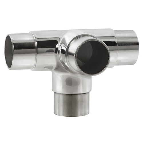 Lavi 47-735/424 Stainless Steel Flush "X" Elbow Component for 1 Railing .080" 1.67" 316-Grade Polished Stainless Steel
