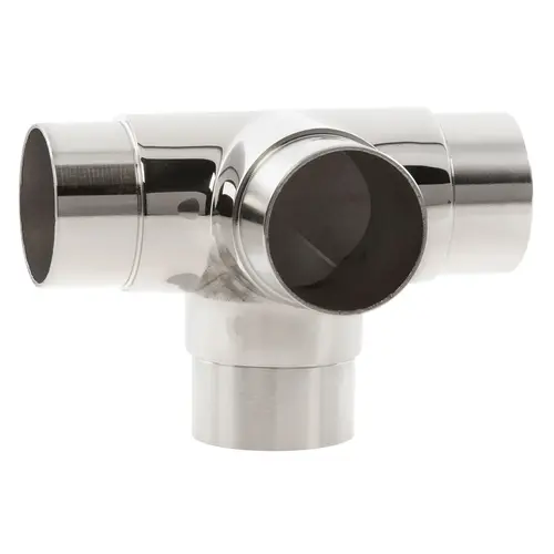 2-inch Diameter Railing Component - 90 degree Flush "X" Elbow .060" 2" 316-Grade Polished Stainless Steel