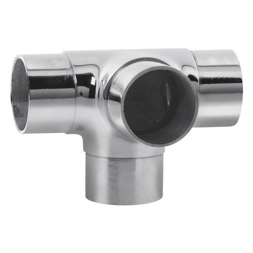 2-inch Diameter Railing Component - 90 degree Flush "X" Elbow .050" 2" 304-Grade Polished Stainless Steel