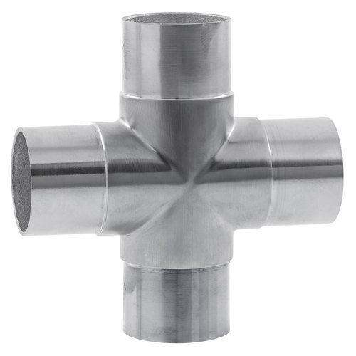 180 degree Flush "X" Elbow Railing Fitting for 2-Inch Tubing .050" 2" 304-Grade Satin Stainless Steel