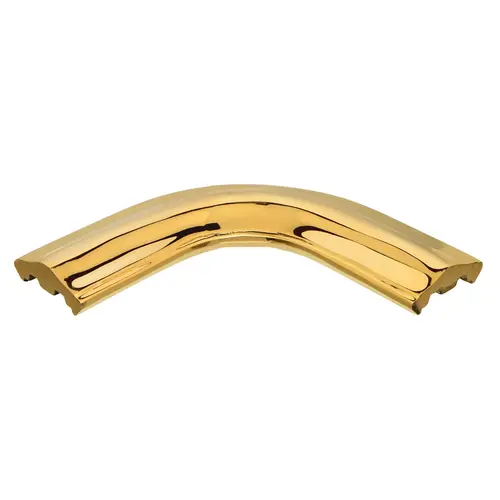 Cap Rail Corner Bend Component for Stair Handrail Flat Polished Brass